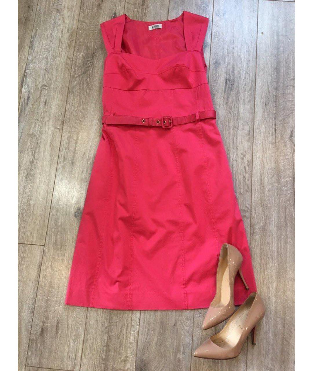 MOSCHINO Фуксия хлопковое коктейльное платье, фото 4