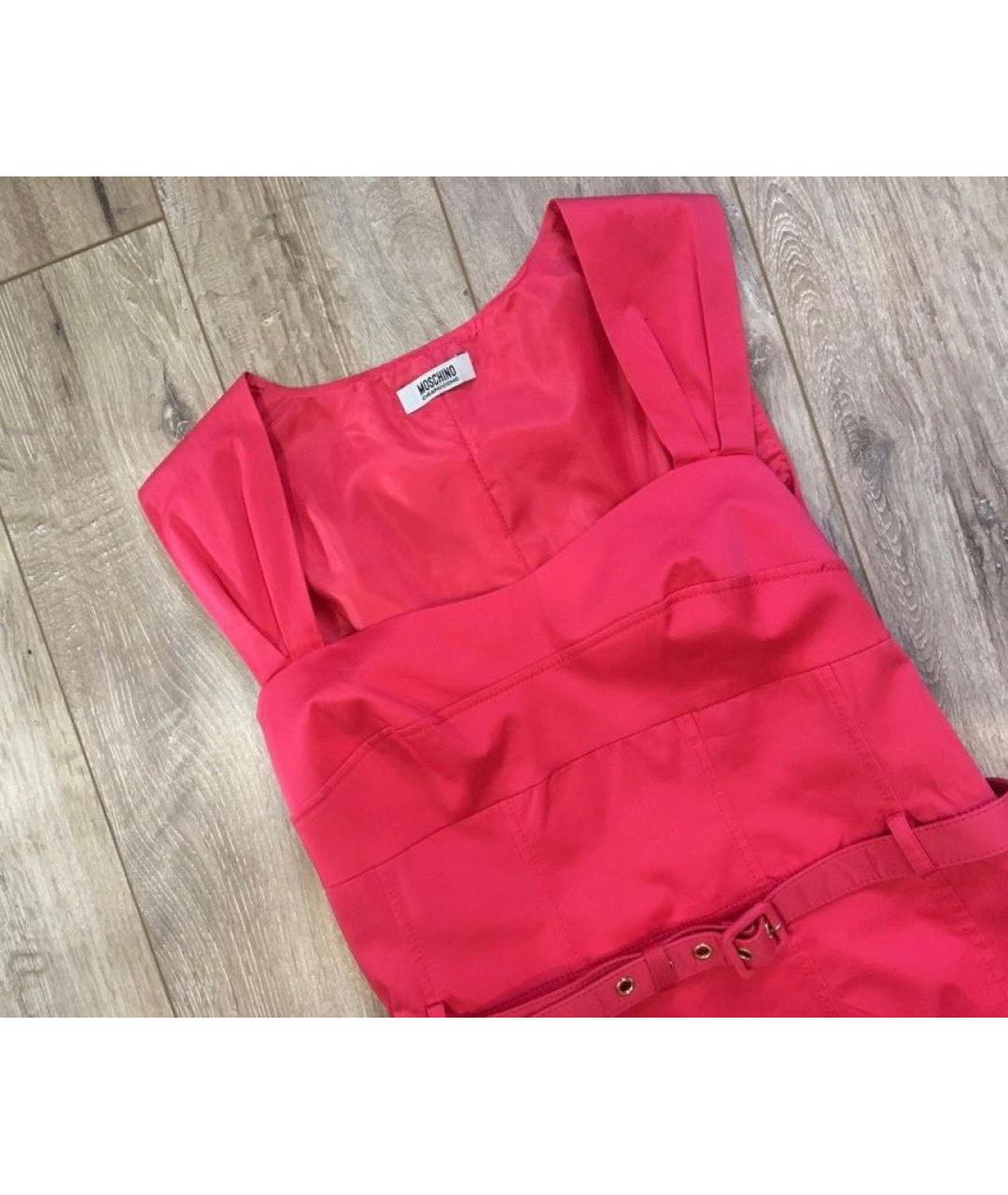 MOSCHINO Фуксия хлопковое коктейльное платье, фото 3