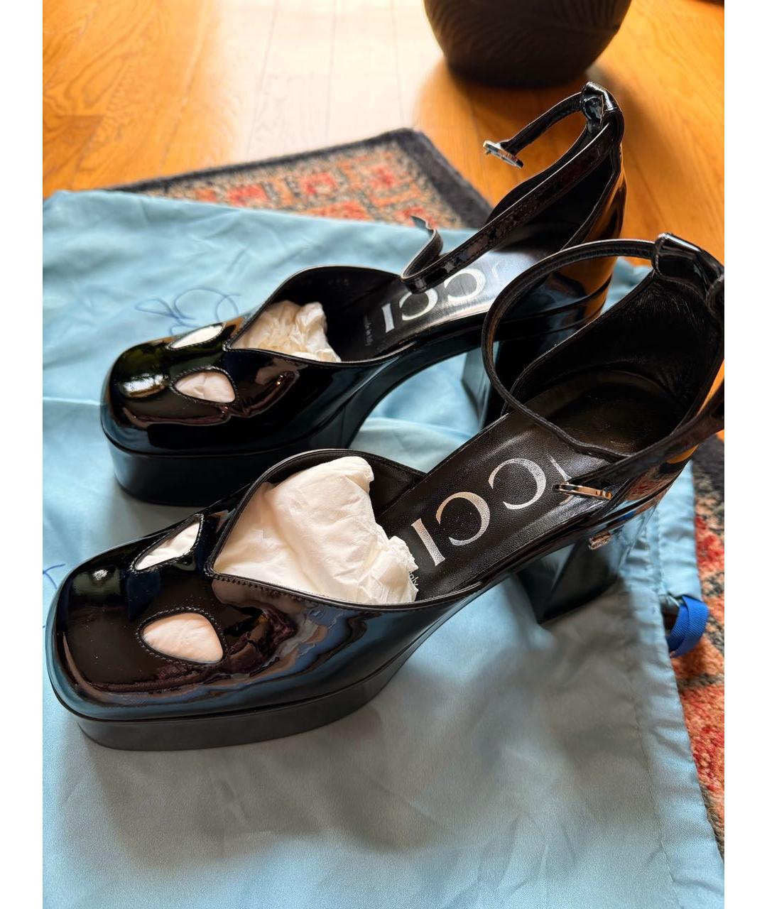 GUCCI Черные туфли из лакированной кожи, фото 2