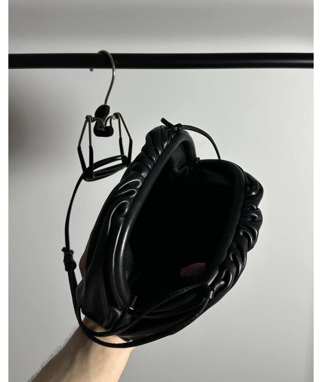 BOTTEGA VENETA Черная кожаная сумка через плечо, фото 4