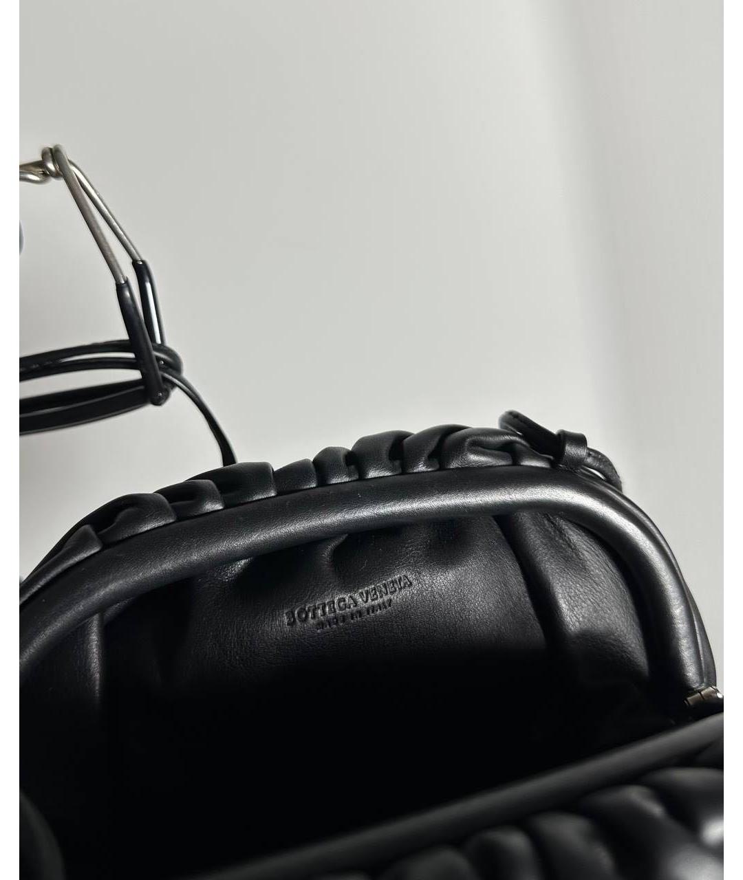 BOTTEGA VENETA Черная кожаная сумка через плечо, фото 5