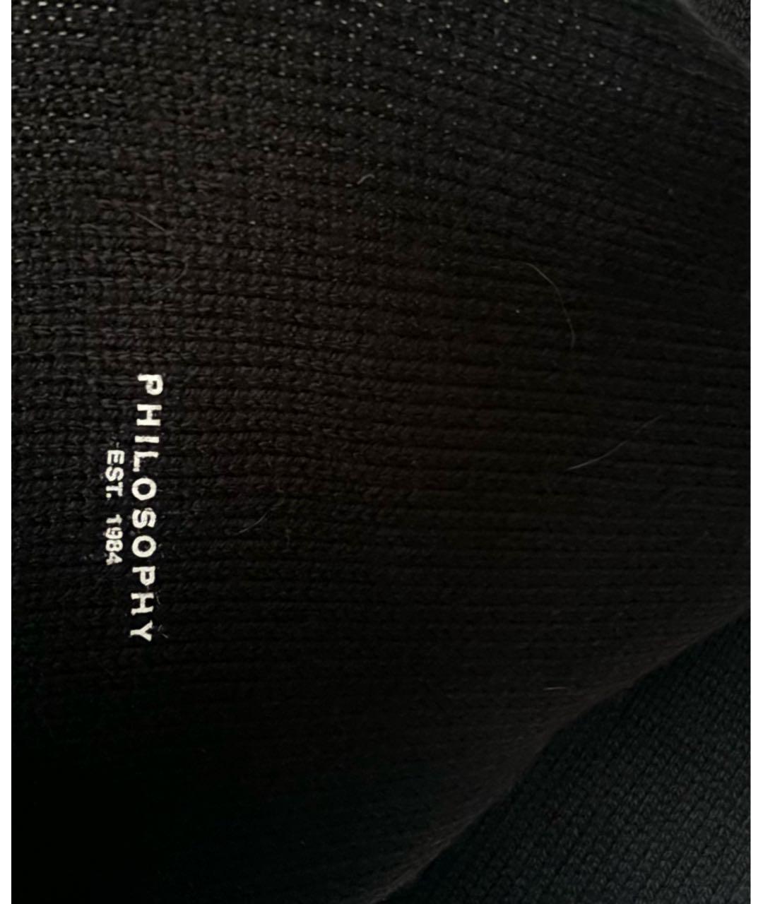 PHILOSOPHY DI LORENZO SERAFINI Черный шерстяной шарф, фото 3