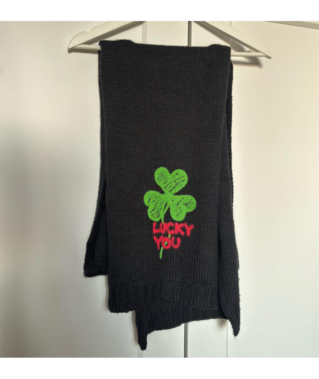 PHILOSOPHY DI LORENZO SERAFINI Черный шерстяной шарф, фото 2