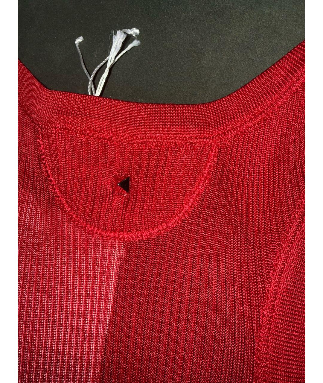 VALENTINO Красная шелковая майка, фото 4