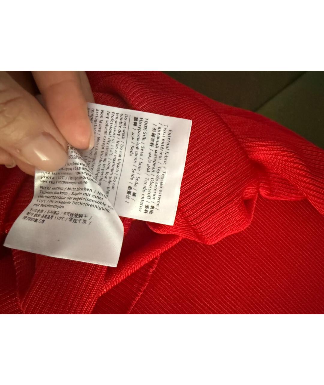 VALENTINO Красная шелковая майка, фото 7
