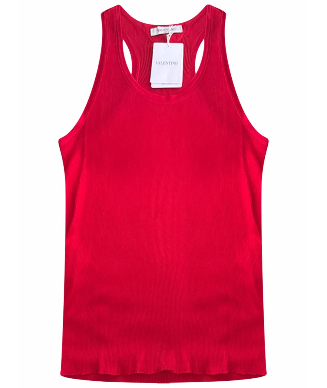 VALENTINO Красная шелковая майка, фото 1