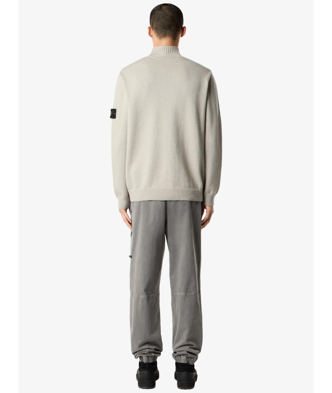 STONE ISLAND Серый хлопковый джемпер / свитер, фото 6