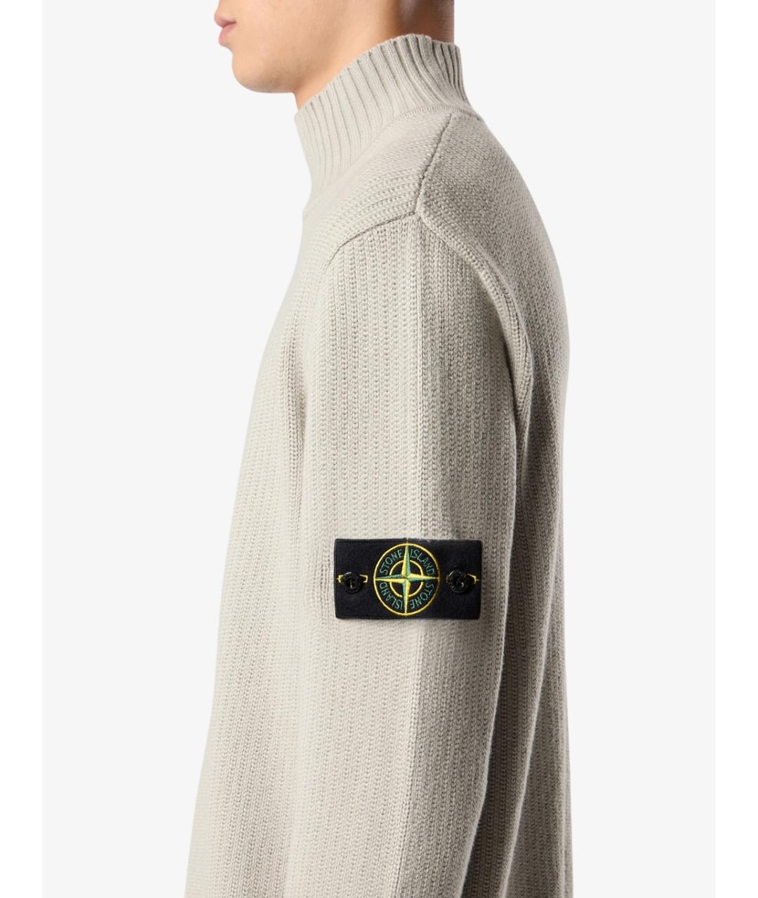 STONE ISLAND Серый хлопковый джемпер / свитер, фото 3