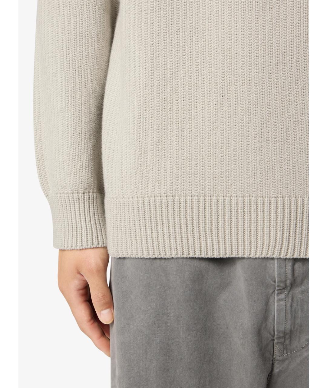 STONE ISLAND Серый хлопковый джемпер / свитер, фото 4