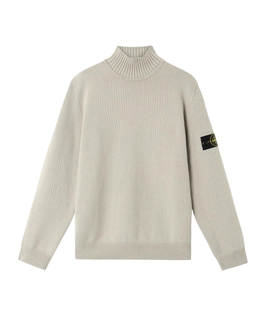 STONE ISLAND Серый хлопковый джемпер / свитер, фото 1