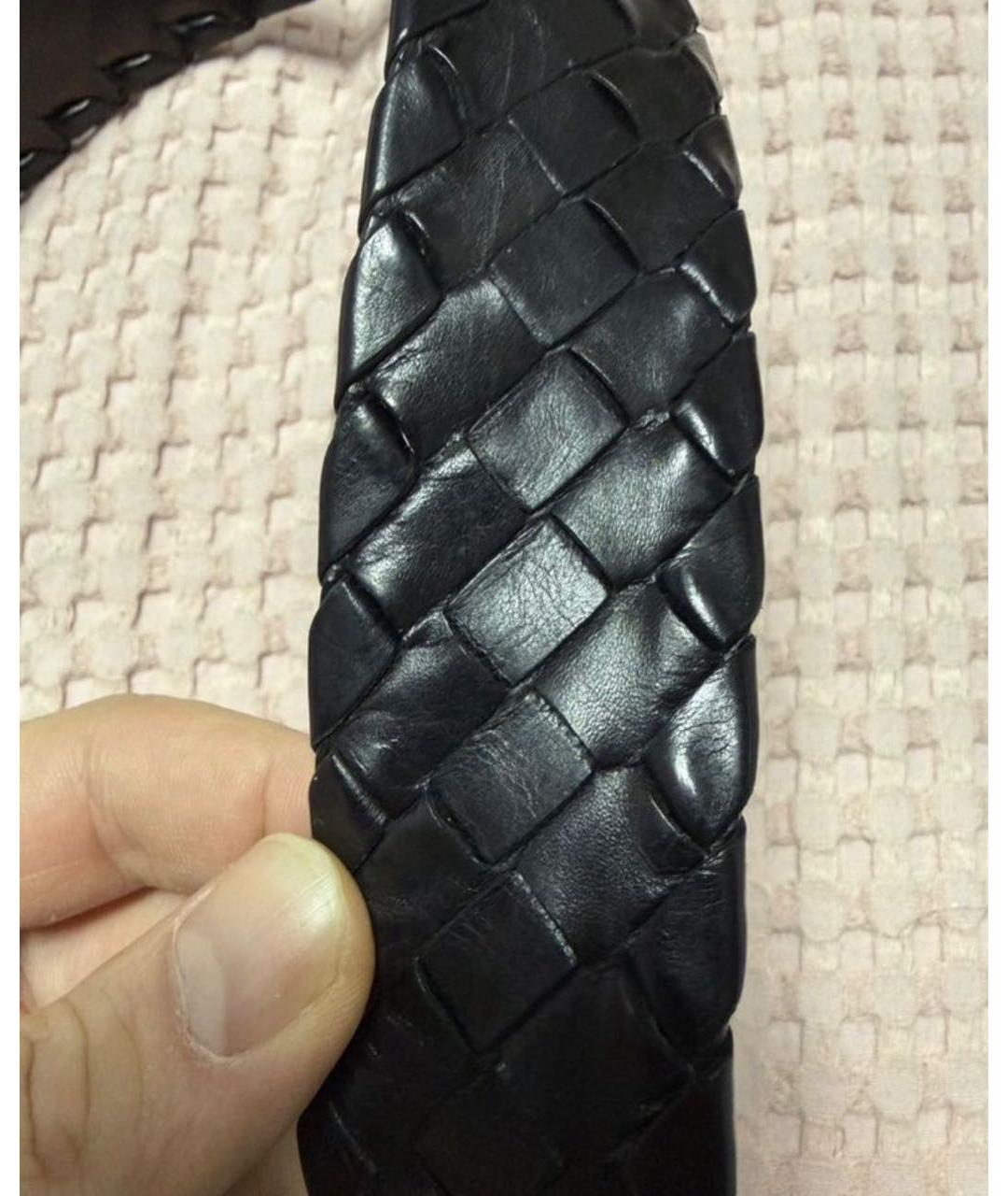 BOTTEGA VENETA Черный кожаный ремень, фото 7