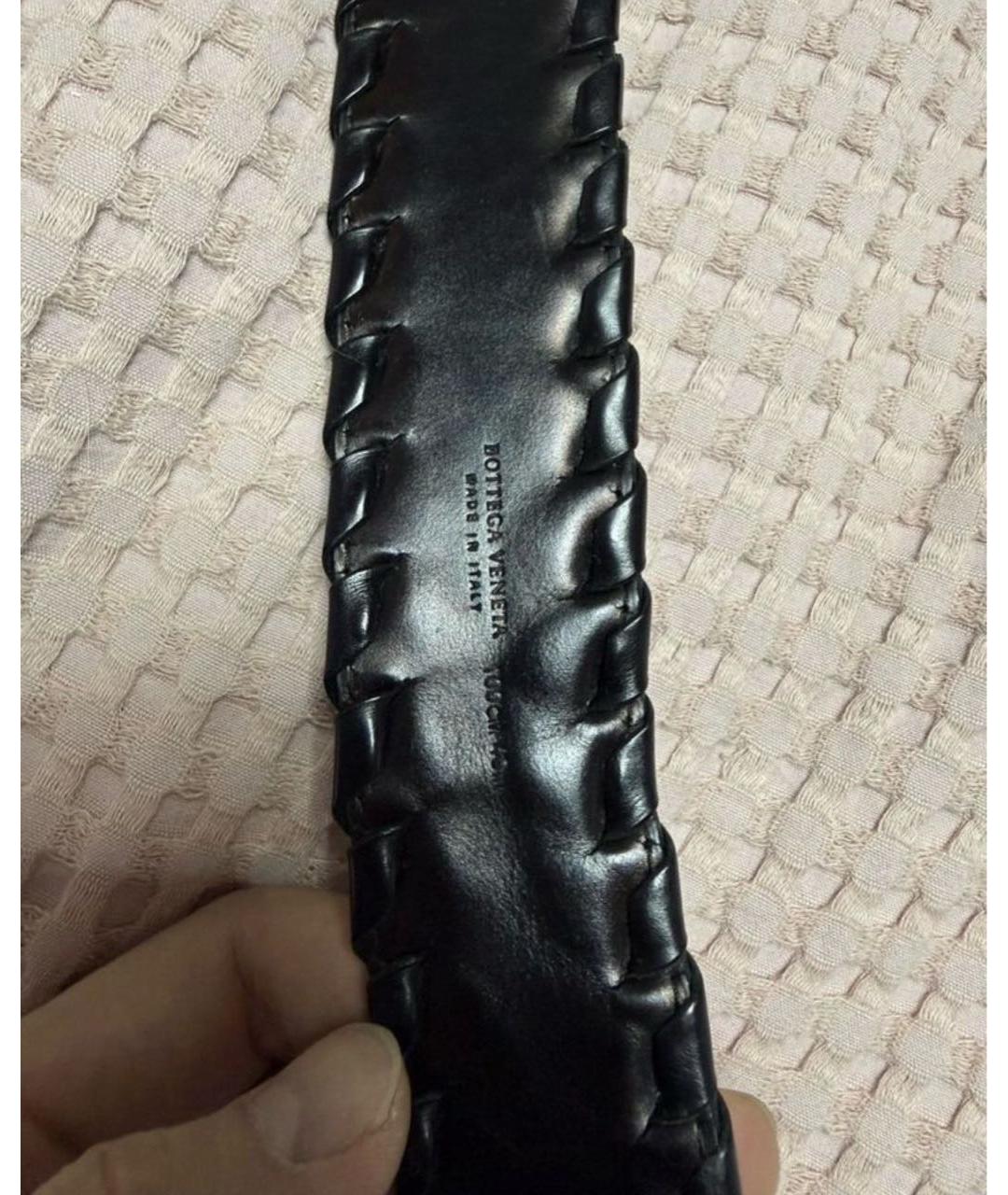 BOTTEGA VENETA Черный кожаный ремень, фото 3