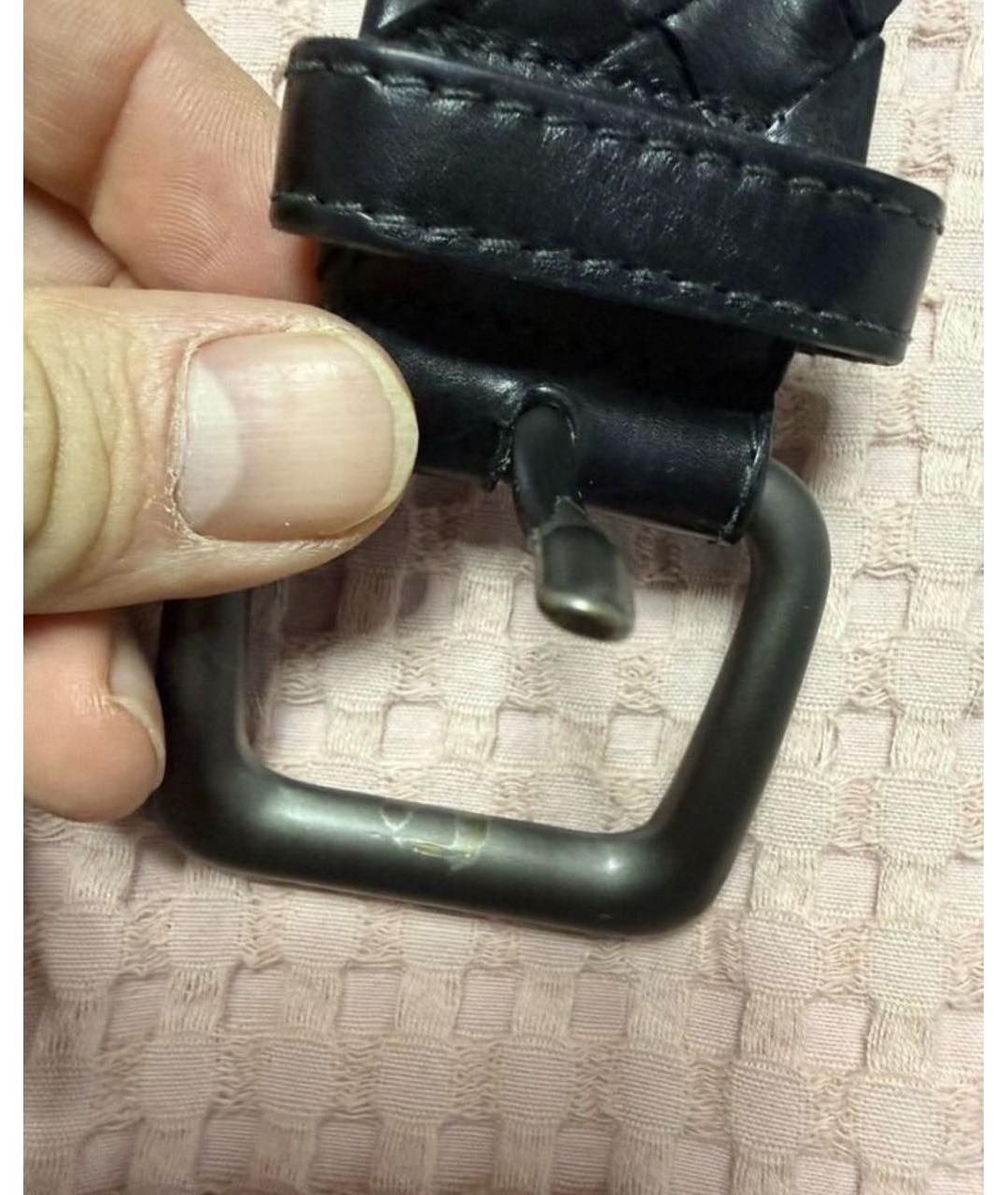 BOTTEGA VENETA Черный кожаный ремень, фото 4