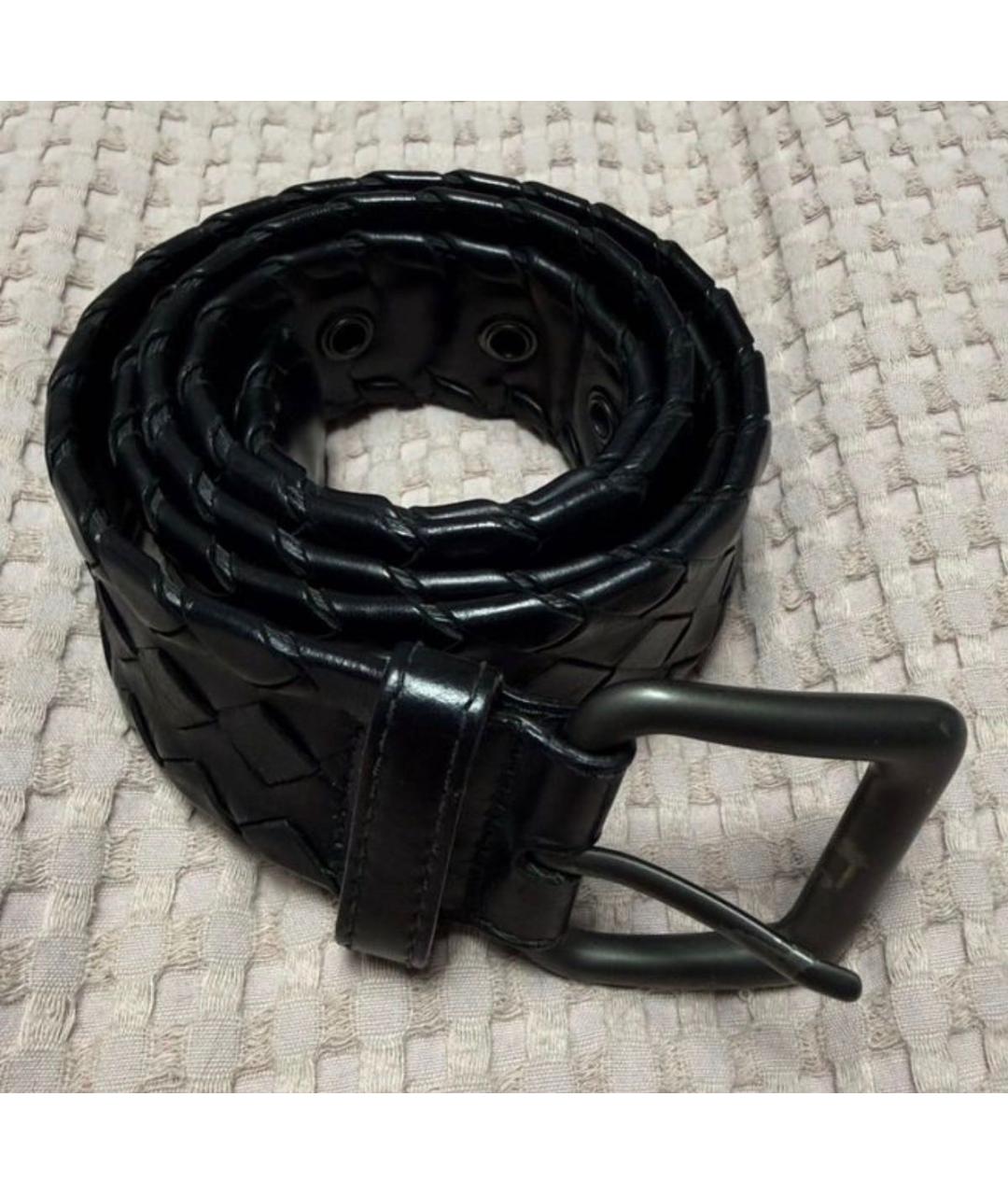BOTTEGA VENETA Черный кожаный ремень, фото 8