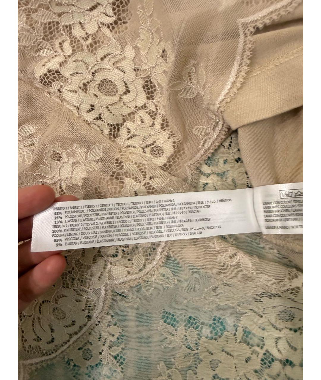 TWIN-SET Бежевая полиамидовая блузы, фото 4