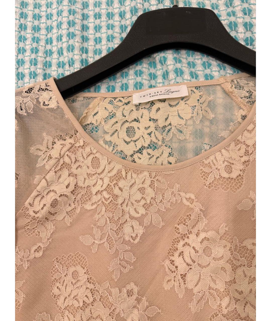 TWIN-SET Бежевая полиамидовая блузы, фото 2