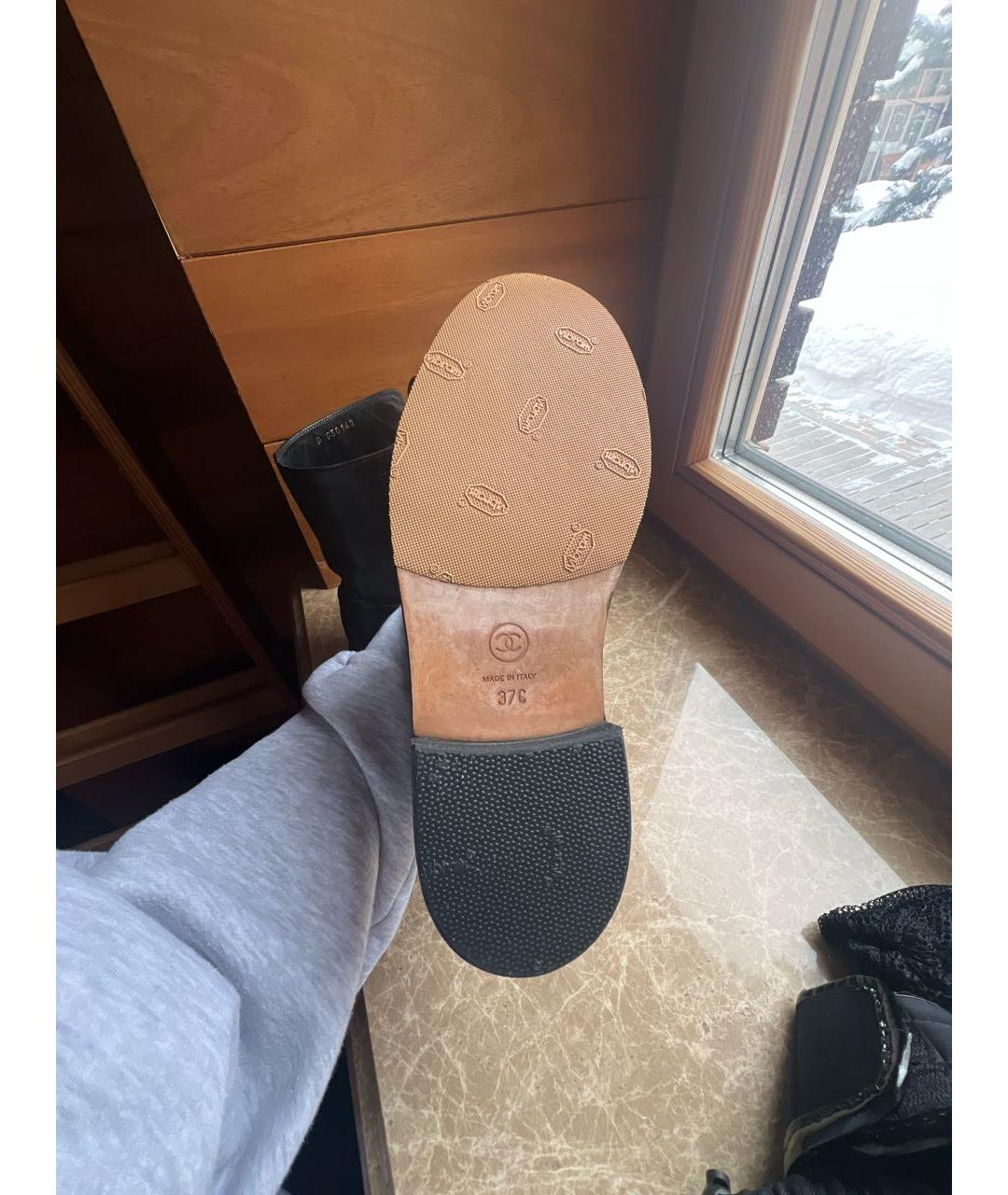 CHANEL Черные кожаные ботинки, фото 7