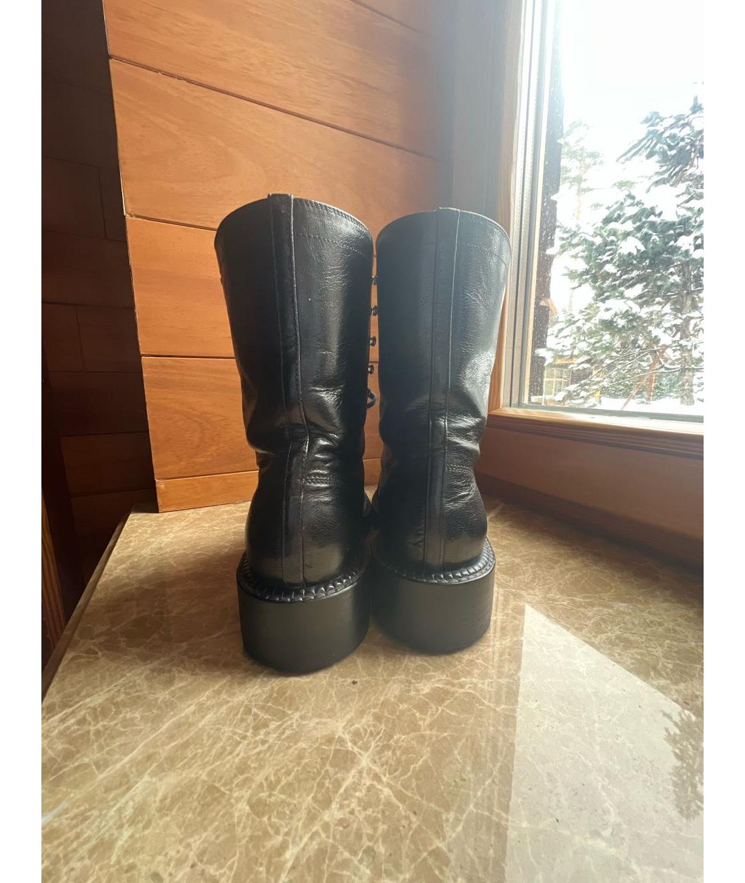 CHANEL Черные кожаные ботинки, фото 5