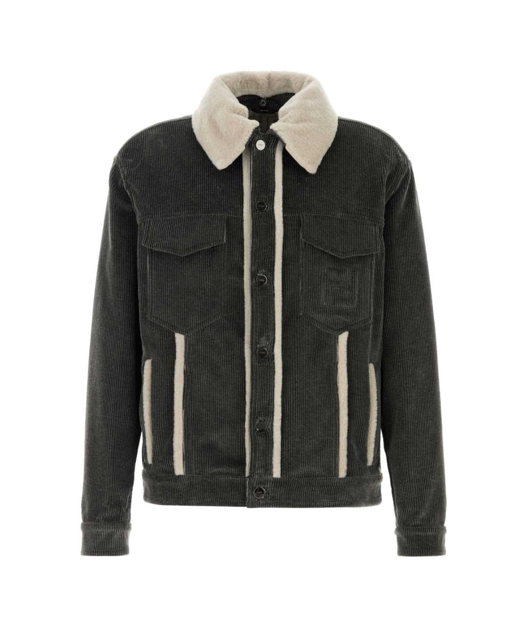 FENDI Серая хлопковая дубленка/шуба, фото 1