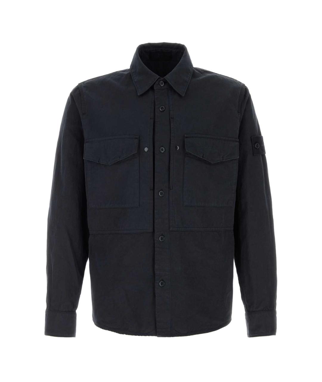 STONE ISLAND Темно-синяя хлопковая кэжуал рубашка, фото 1