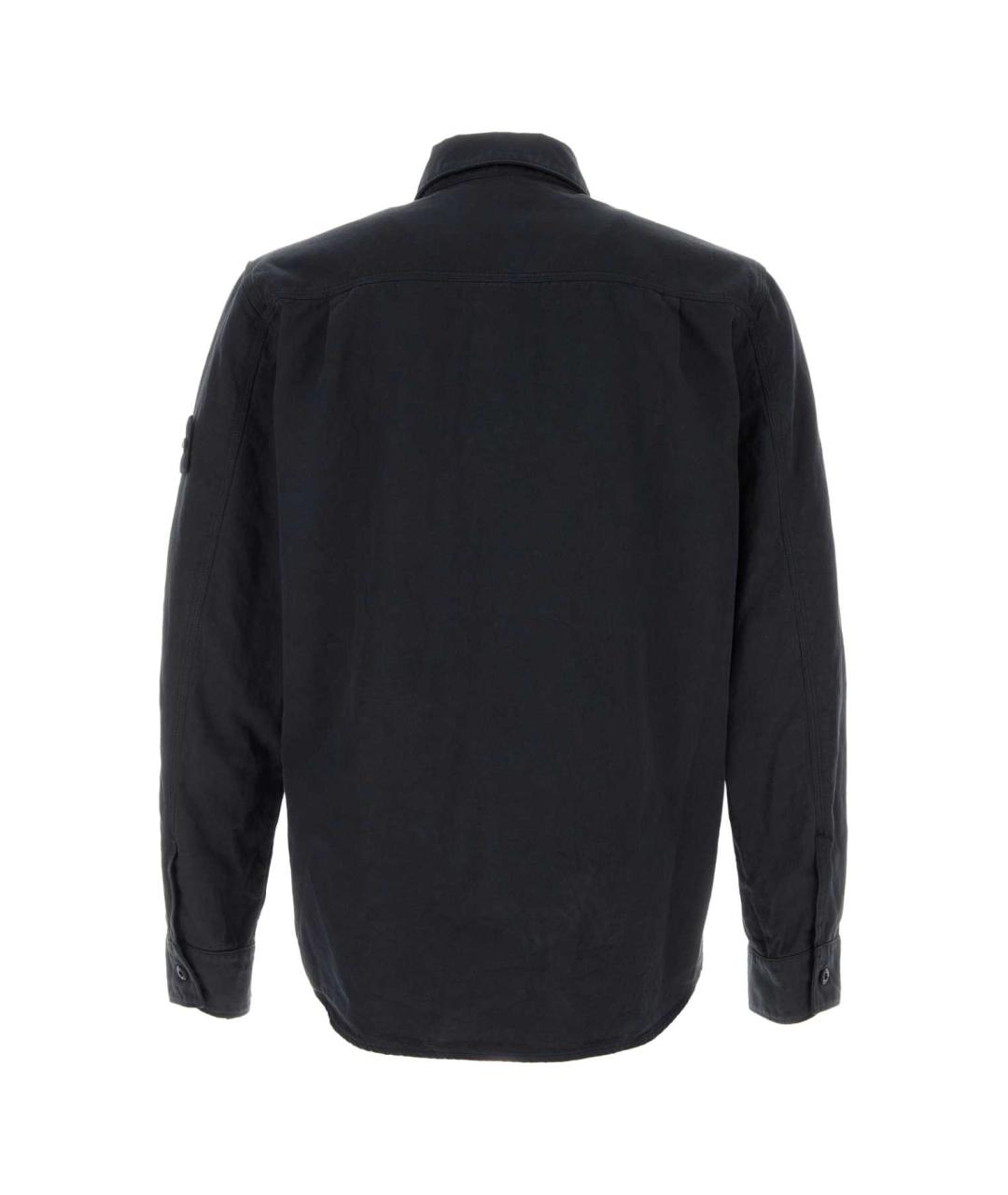 STONE ISLAND Темно-синяя хлопковая кэжуал рубашка, фото 2