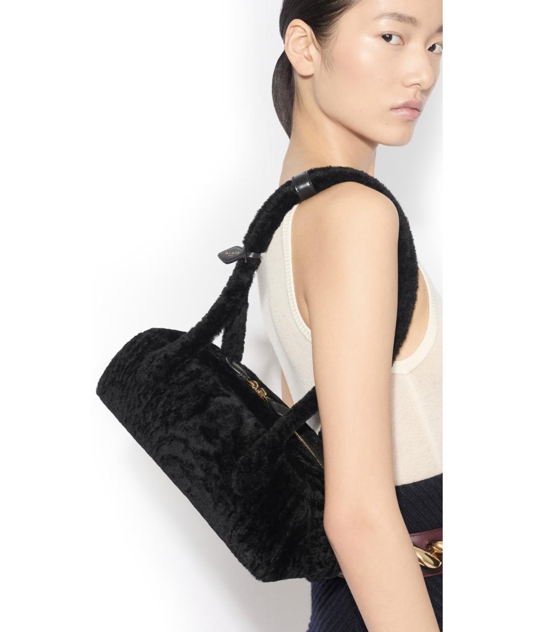 ALAIA Черная меховая сумка через плечо, фото 4