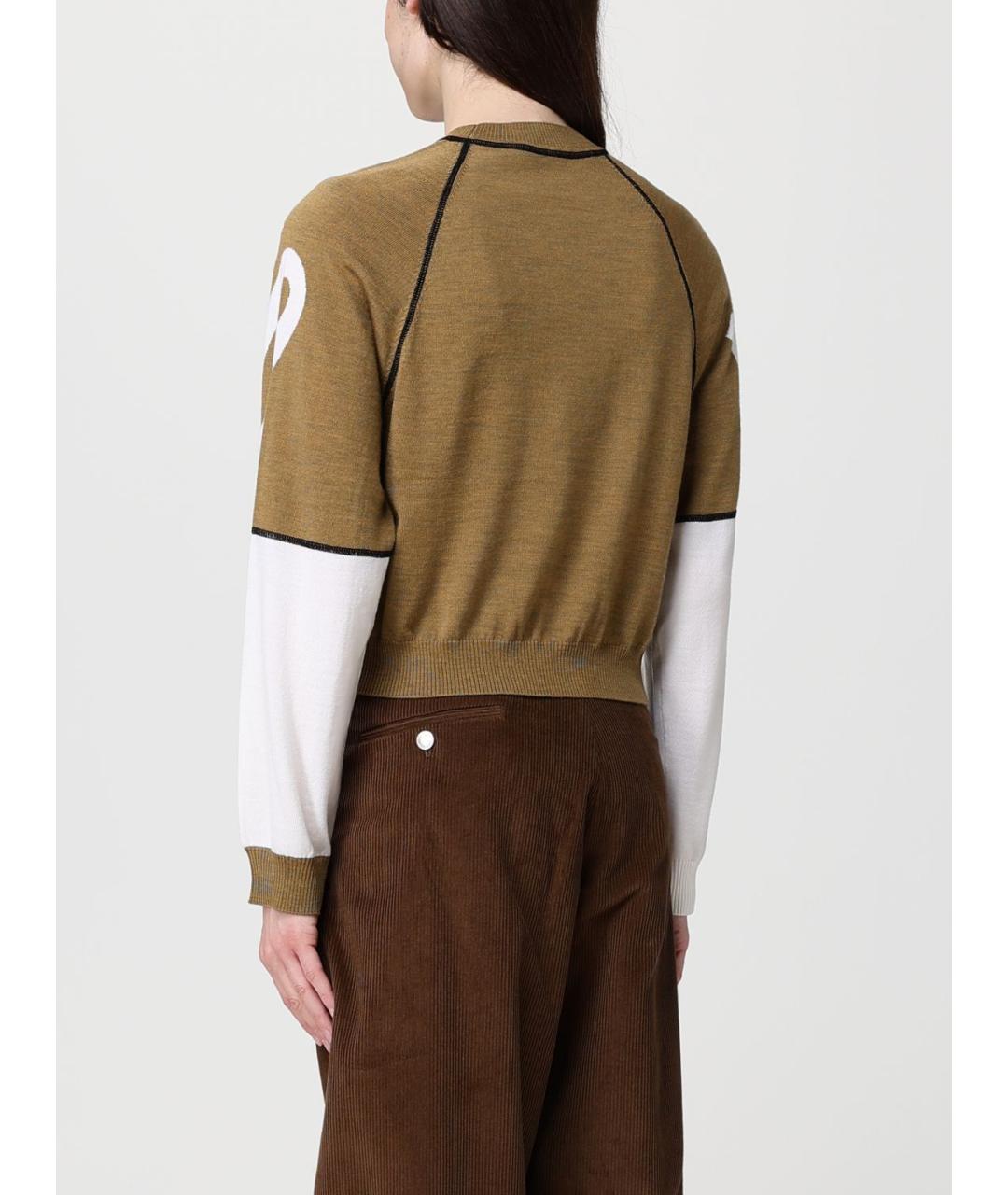 MOSCHINO JEANS Бежевый шерстяной джемпер / свитер, фото 2