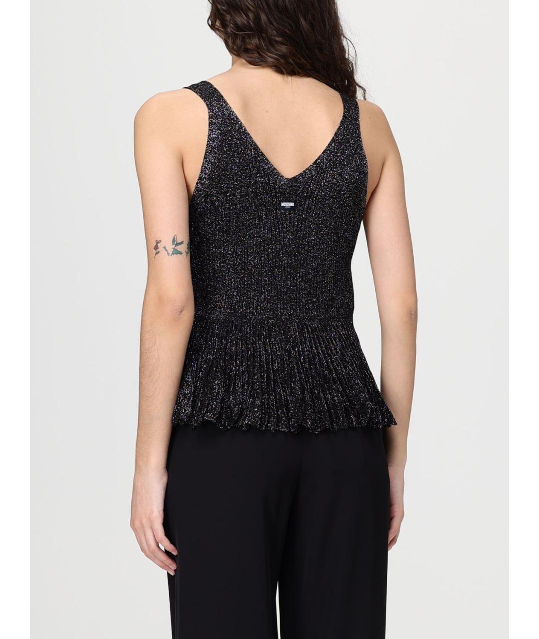 MOSCHINO JEANS Черная вискозная майка, фото 2