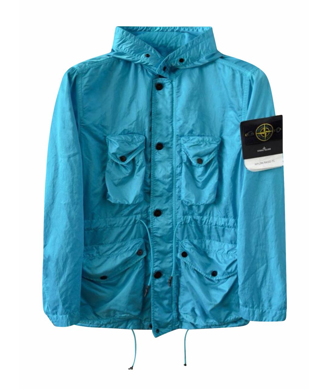 STONE ISLAND Бирюзовая полиэстеровая куртка, фото 1