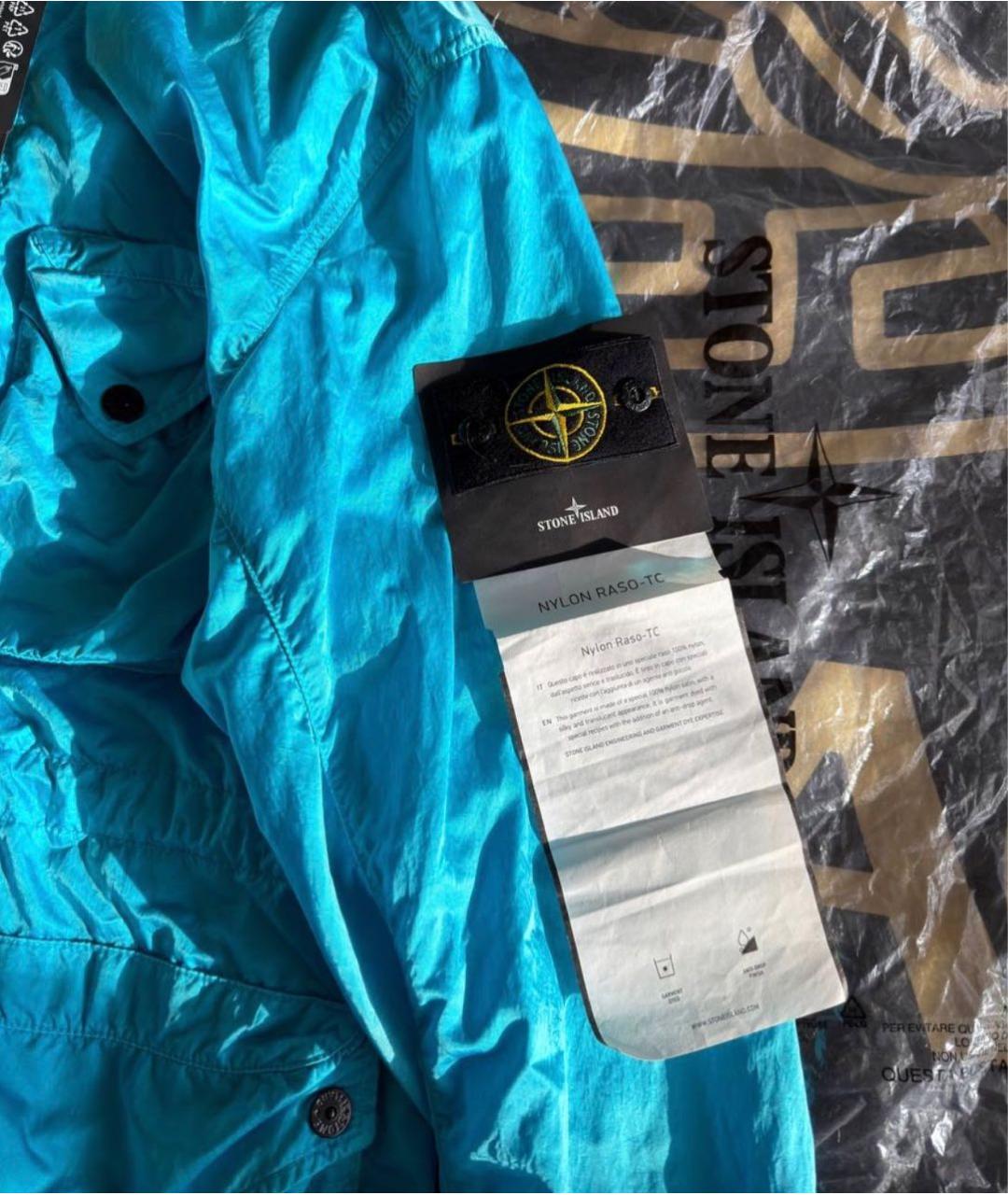 STONE ISLAND Бирюзовая полиэстеровая куртка, фото 5
