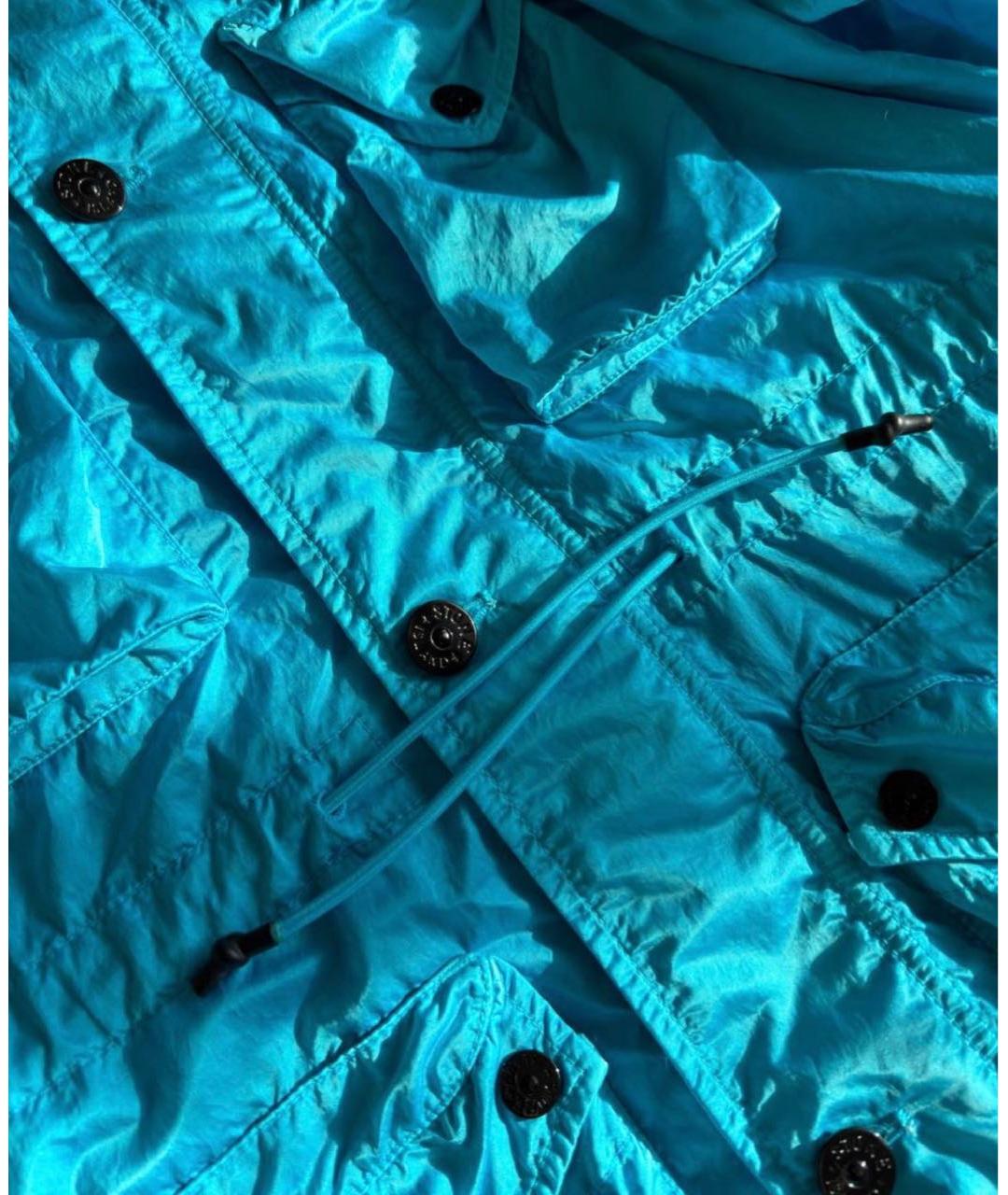 STONE ISLAND Бирюзовая полиэстеровая куртка, фото 4
