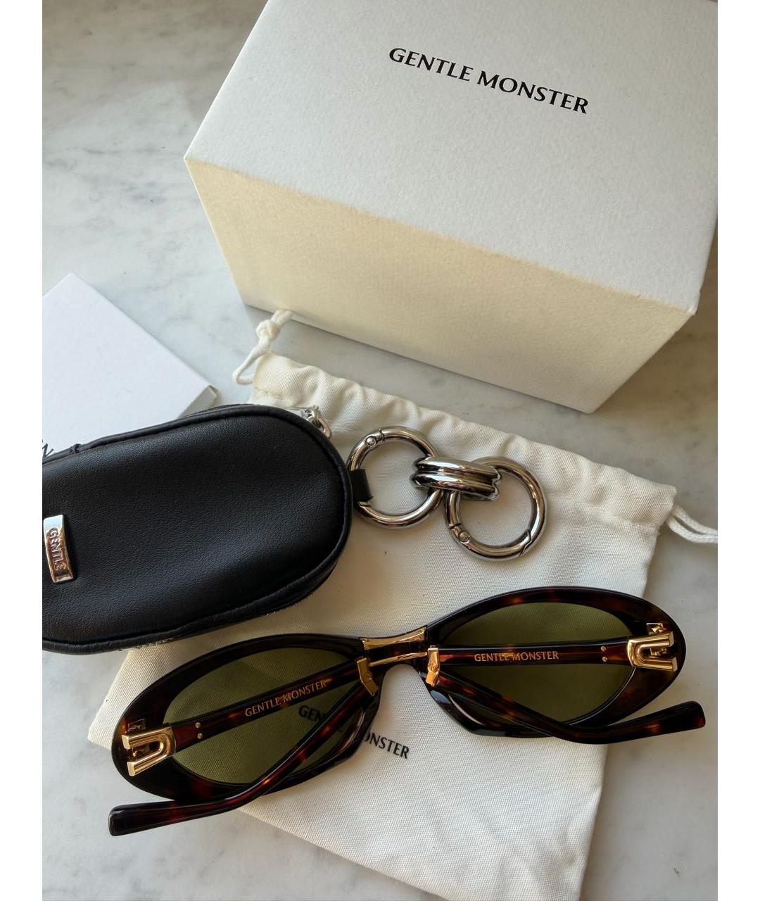 GENTLE MONSTER Коричневые пластиковые солнцезащитные очки, фото 2