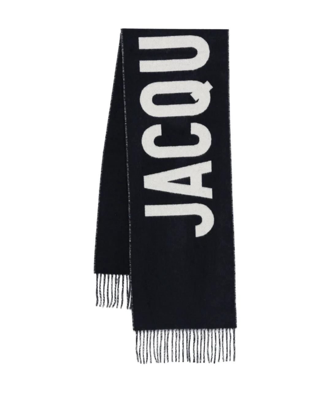 JACQUEMUS Темно-синий шерстяной шарф, фото 1