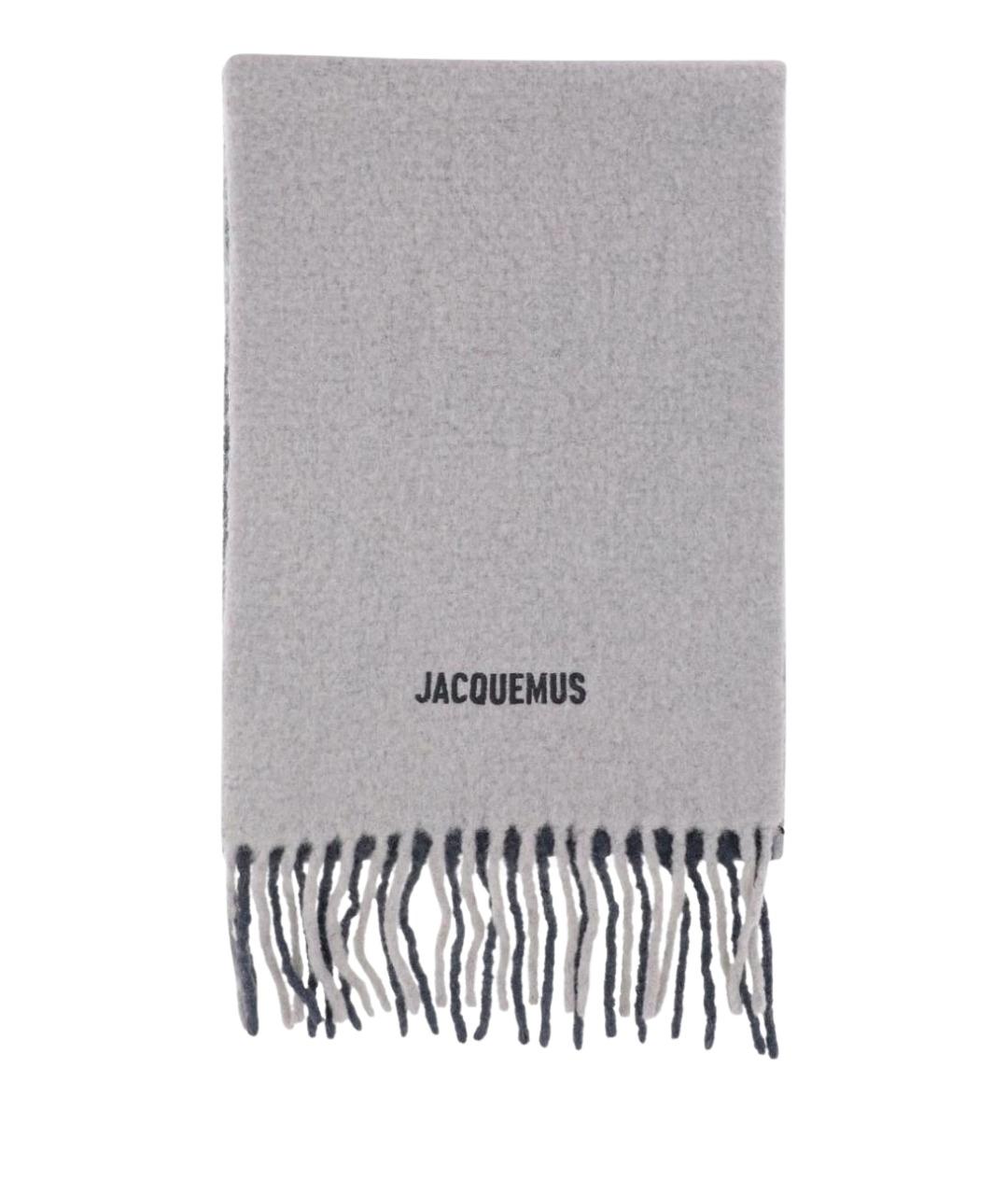 JACQUEMUS Серый шерстяной шарф, фото 1