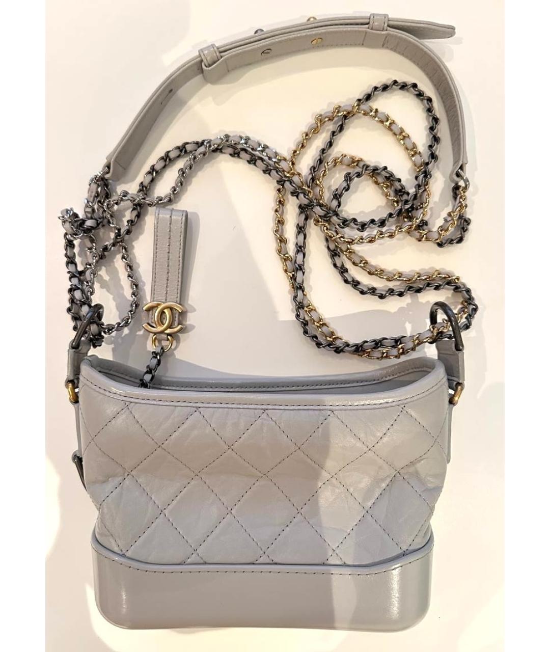 CHANEL Серая кожаная сумка через плечо, фото 2