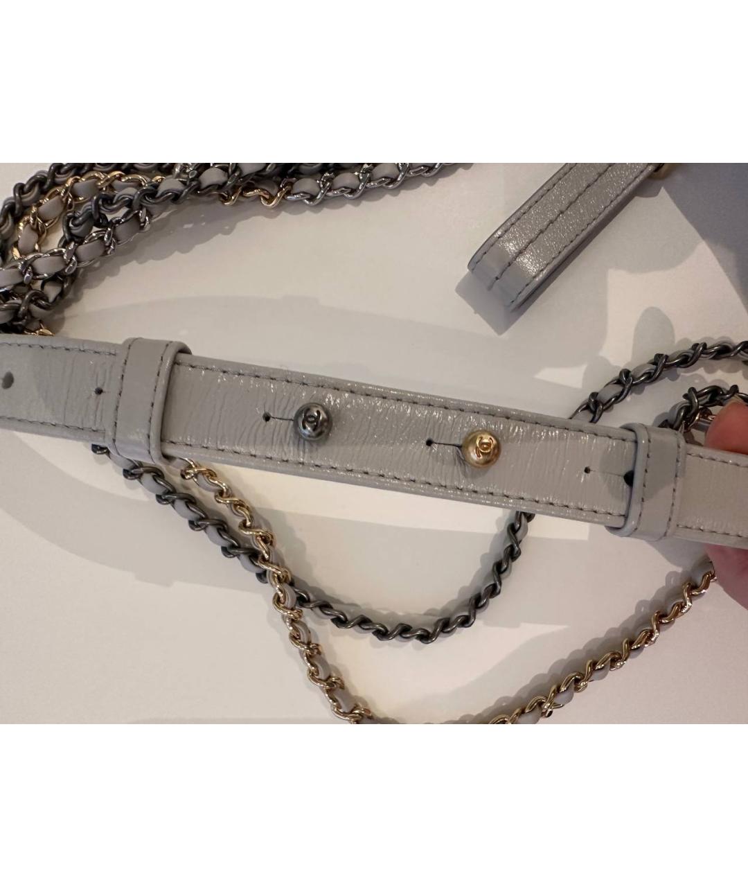 CHANEL Серая кожаная сумка через плечо, фото 8