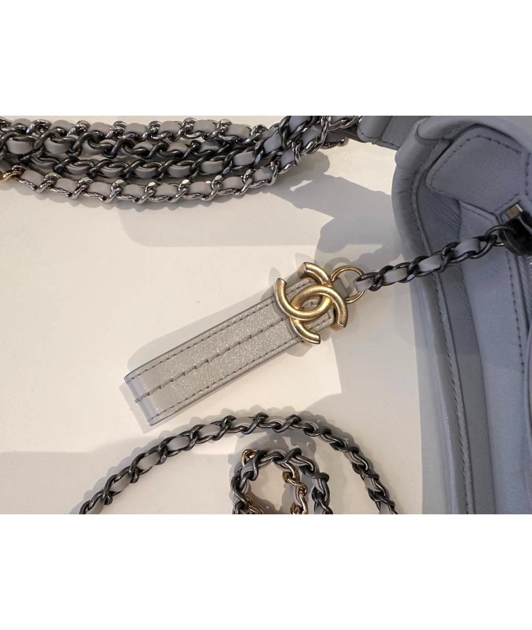 CHANEL Серая кожаная сумка через плечо, фото 9