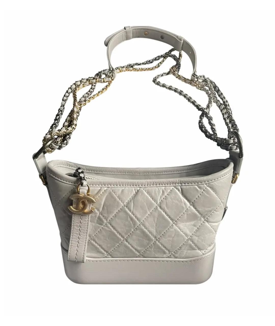 CHANEL Серая кожаная сумка через плечо, фото 10