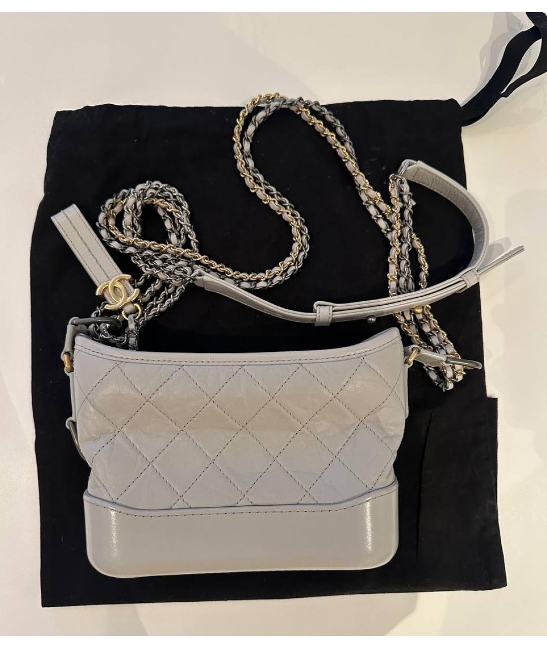 CHANEL Серая кожаная сумка через плечо, фото 3