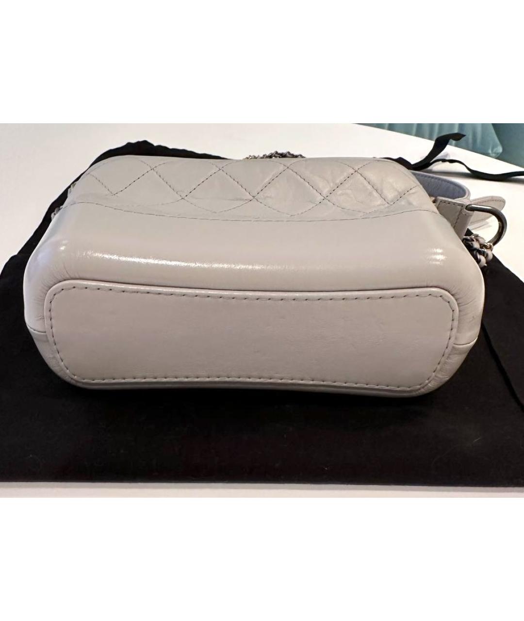 CHANEL Серая кожаная сумка через плечо, фото 4
