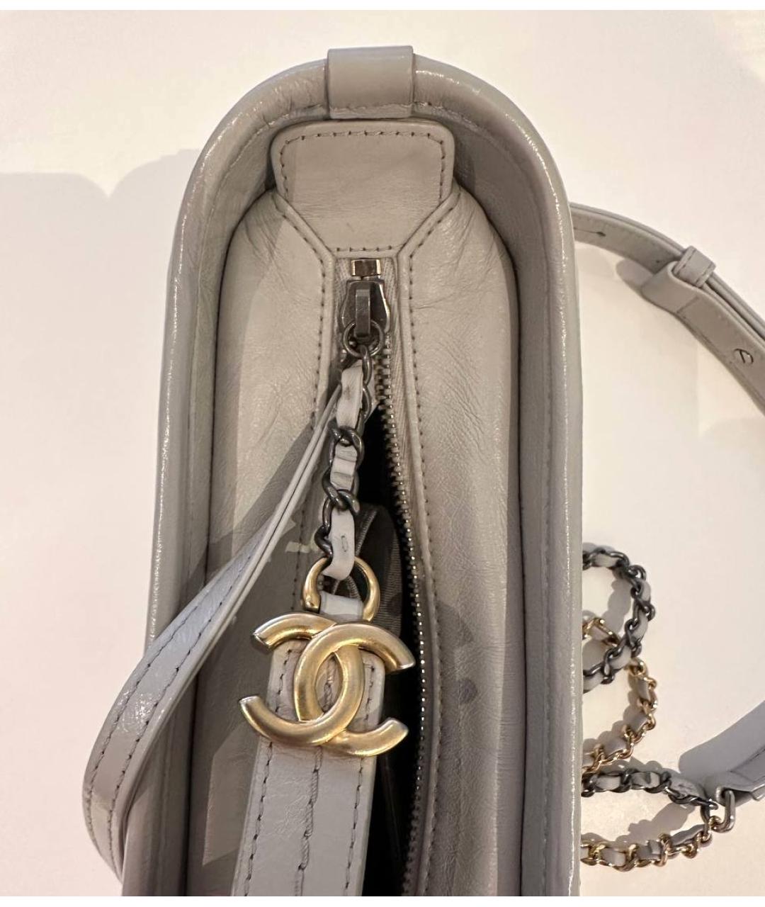 CHANEL Серая кожаная сумка через плечо, фото 6