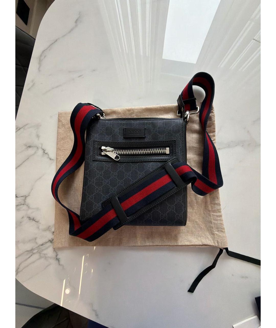 GUCCI Черная кожаная сумка на плечо, фото 8