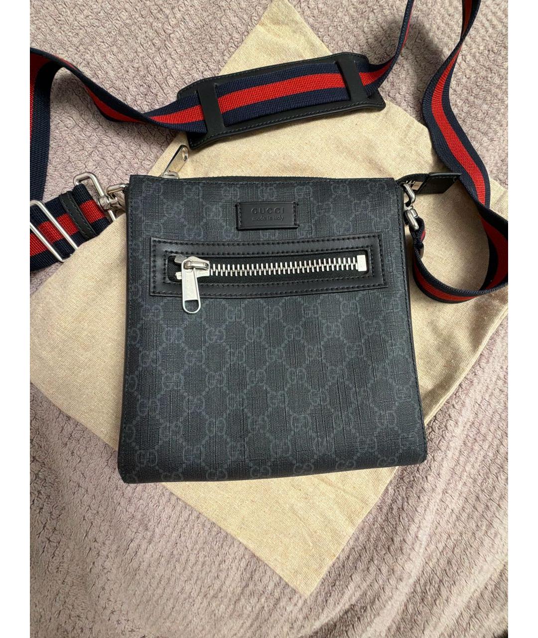 GUCCI Черная кожаная сумка на плечо, фото 3