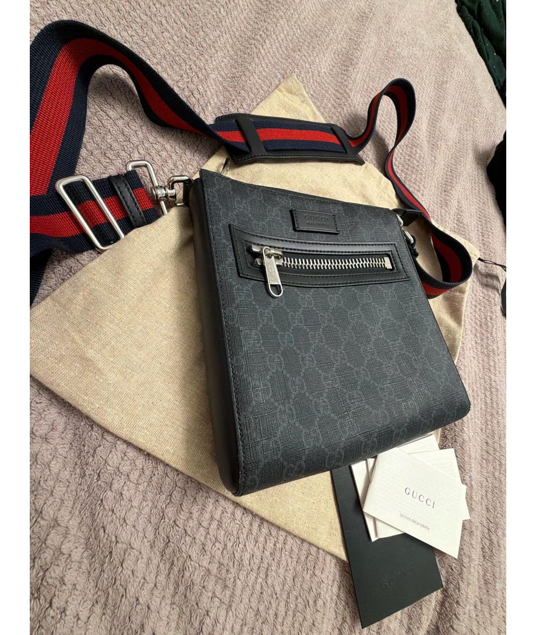 GUCCI Черная кожаная сумка на плечо, фото 2