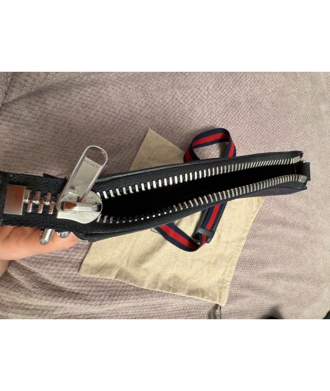 GUCCI Черная кожаная сумка на плечо, фото 4