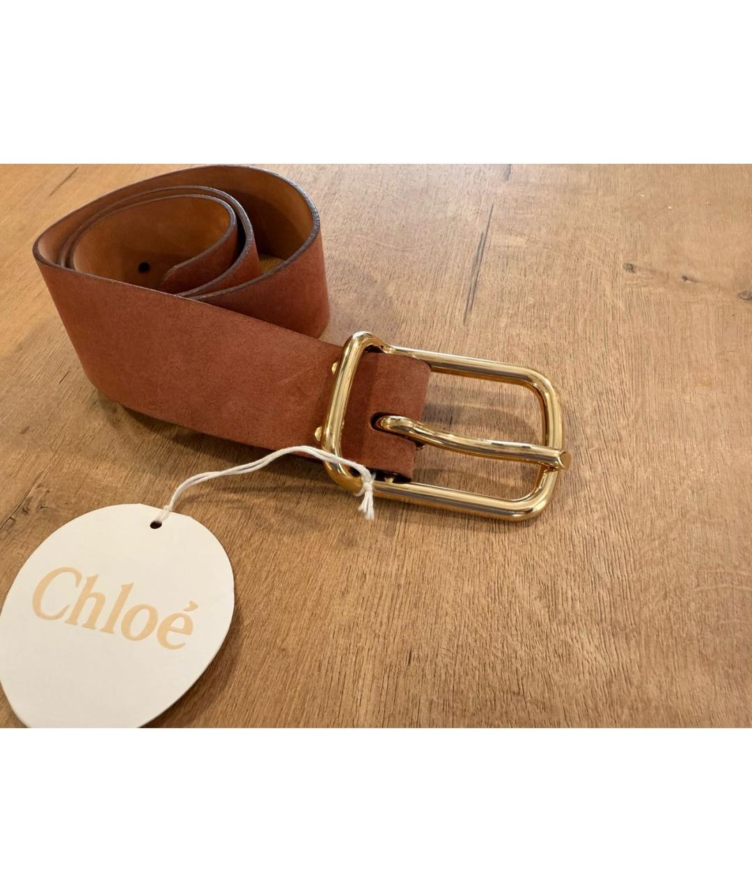 CHLOE Бежевый замшевый ремень, фото 2