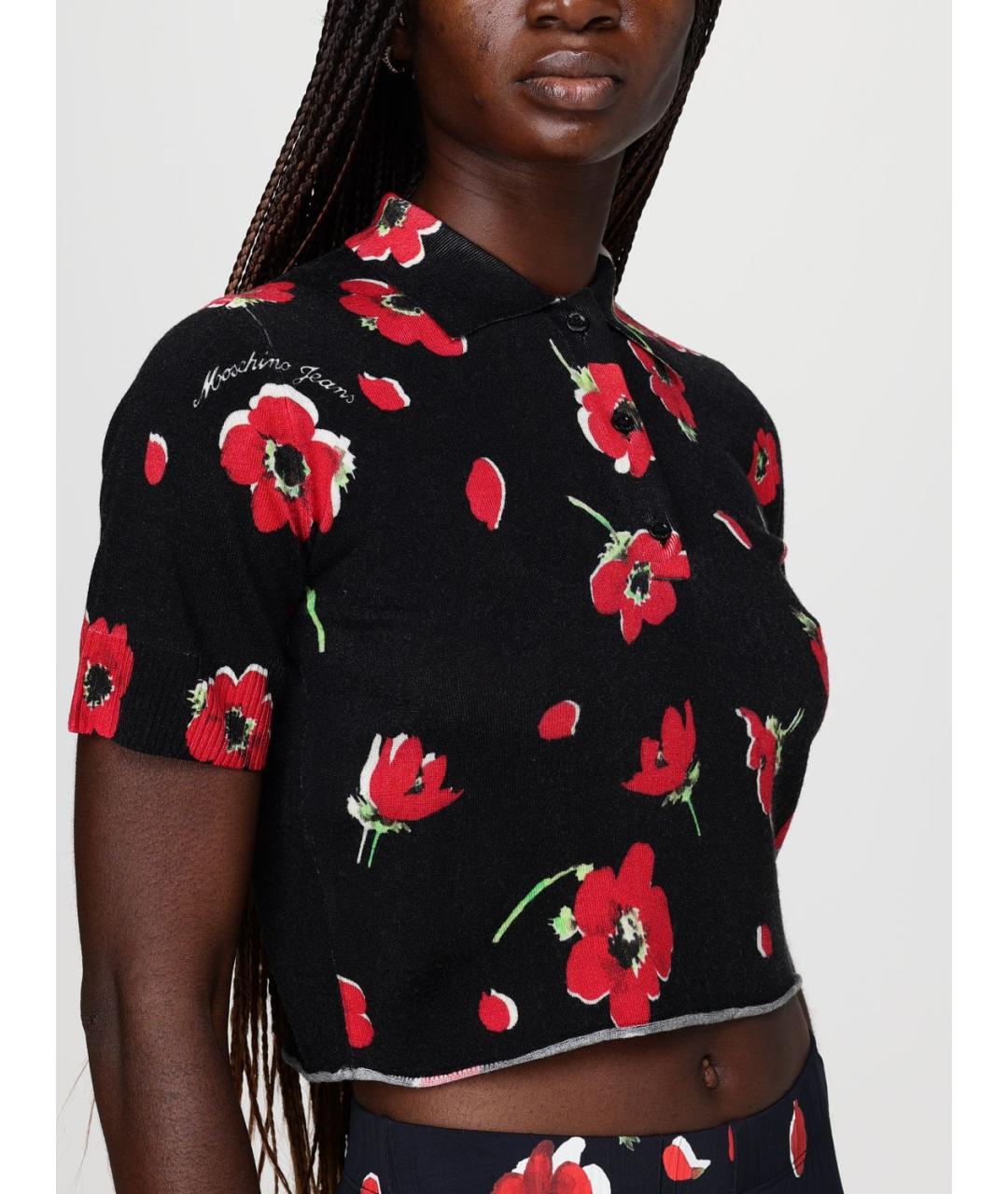 MOSCHINO JEANS Черная шерстяная футболка, фото 3