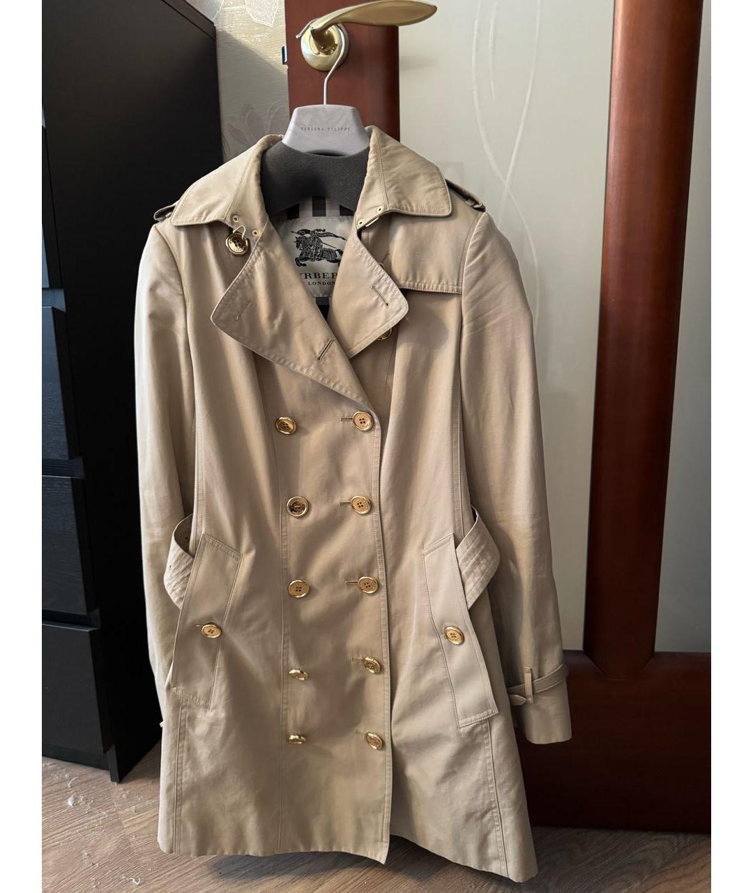 BURBERRY Бежевый хлопковый тренч/плащ, фото 5