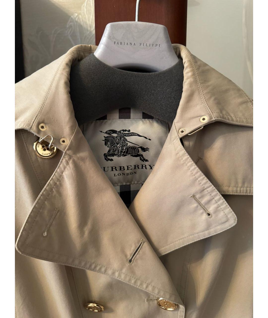 BURBERRY Бежевый хлопковый тренч/плащ, фото 3