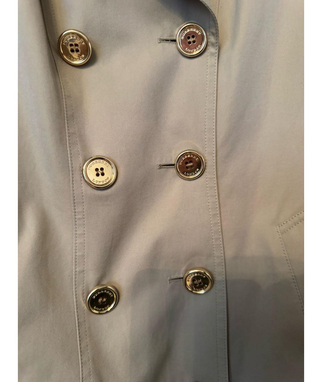 BURBERRY Бежевый хлопковый тренч/плащ, фото 4